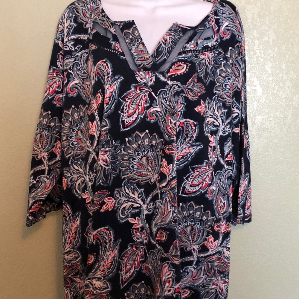 Catherine’s Top w sheer inset - NWT -1XWP